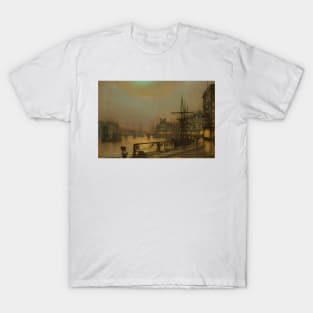 Whitby at Night by John Atkinson Grimshaw T-Shirt